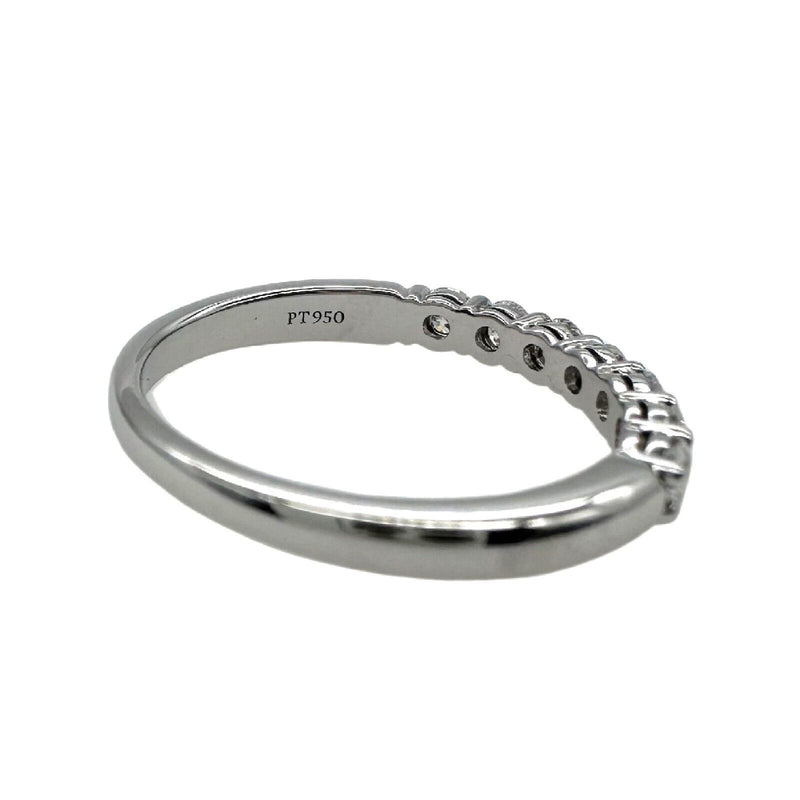 Tiffany & Co Forever Half Circle Diamonds  3 MM Platinum Band Ring Size 5.75