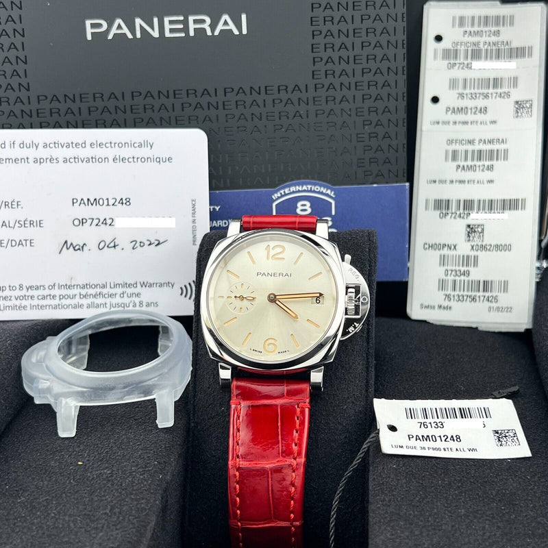 Panerai Luminor Due PAM01248 PAM 1248 Stainless Steel Leather Box Paper