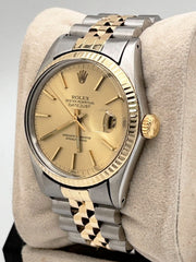 Rolex 16013 Datejust 36mm Champagne Dial 18K Yellow Gold Stainless Steel