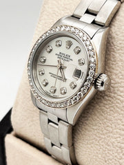 Rolex Ladies Date 79160 MOP Diamond Dial & Diamond Bezel Stainless Steel