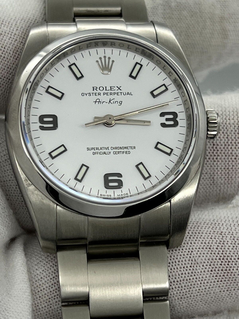 Rolex Air King 114200 34mm White Dial Stainless Steel