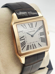 Cartier Ref 2650 W2006951 Santos Dumont 18 Rose Gold Leather Strap