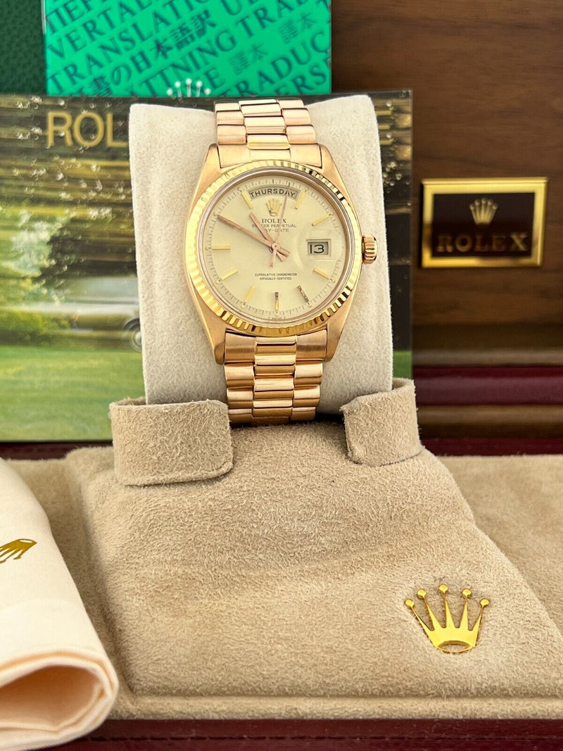 Rolex President Day Date 1803 Champagne Dial 18K Rose Gold Box