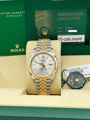 2024 Rolex Datejust 41 Silver Dial 126333 18K Yellow Gold Steel Box Paper