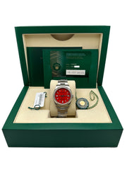 Rolex 126000 Oyster Perpetual Red Coral Dial Stainless Steel Box Paper 36mm 2022