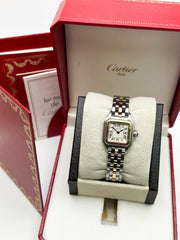 Cartier 6692 Ladies Panthere One Row 18K Yellow Gold Stainless Steel Box Paper