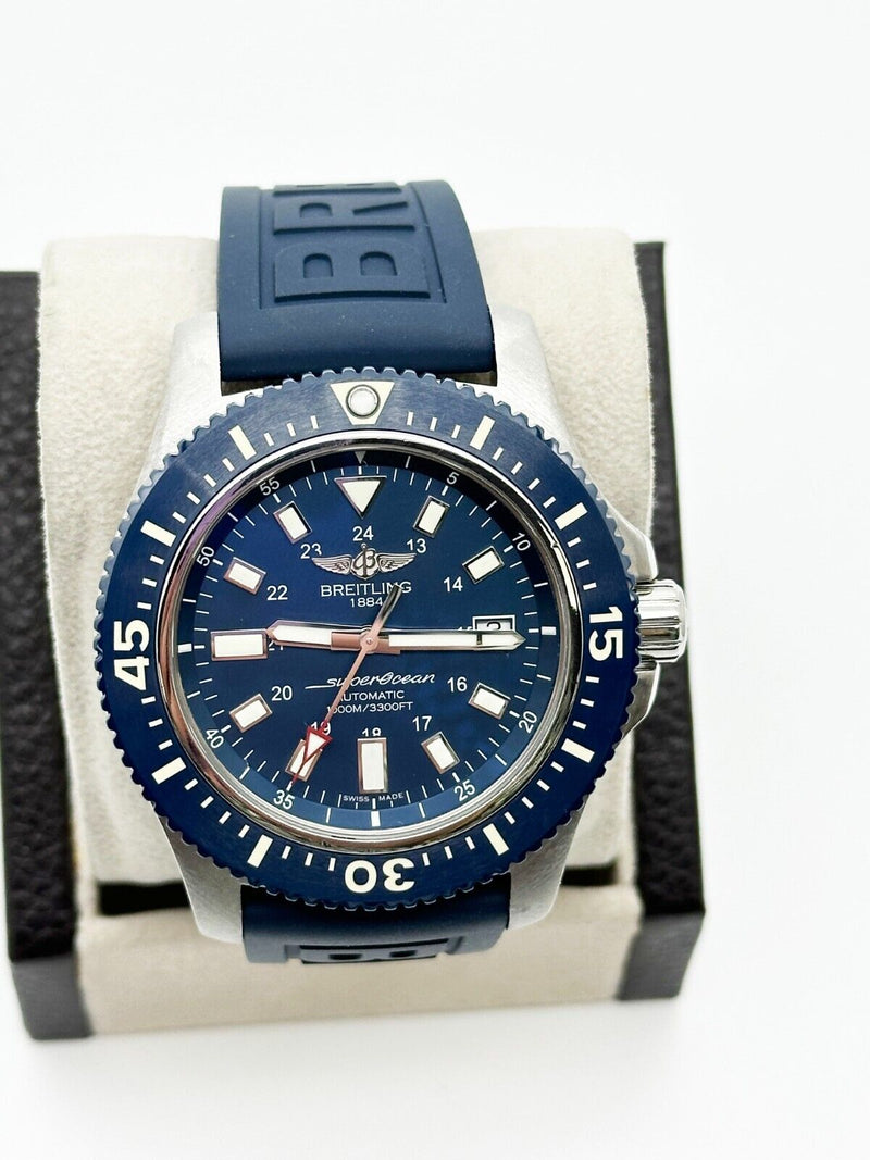 Breitling Y17393 Superaocean 44 Special Blue Stainless Steel Rubber Strap