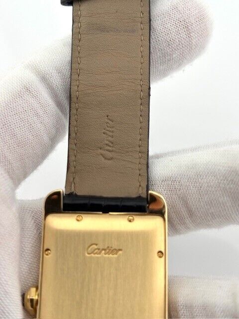 Cartier Tank Americaine Large 2329 18K Yellow Gold Leather Strap