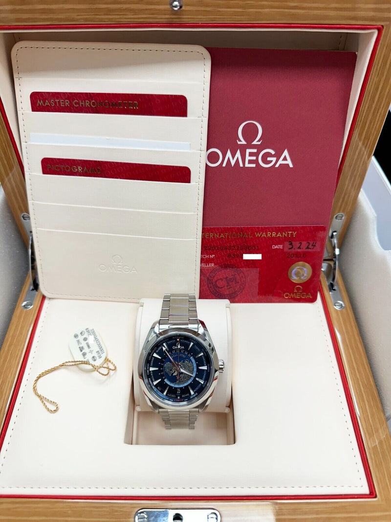 Omega  220.10.43.22.03.001 Seamaster Aqua Terra Blue Dial Steel Box Paper 2024