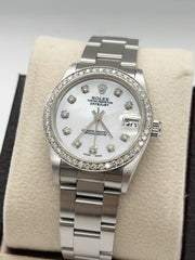 Rolex Datejust Midsize 31mm 78240 MOP Diamond Dial Diamond Bezel Stainless Steel