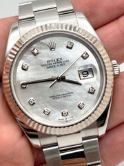 Rolex 126334 Datejust 41 MOP Diamond Dial Stainless Steel Box Paper 2020