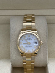 Rolex Datejust 18K Yellow Gold 278278 Midsize 31mm White Roman Dial Box Receipt