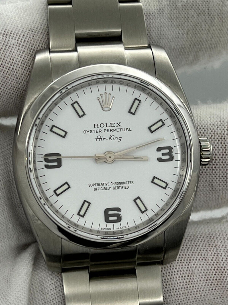 Rolex Air King 114200 34mm White Dial Stainless Steel