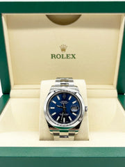 Rolex 116300 Datejust II 41 Blue Dial Stainless Steel Box Paper 2016