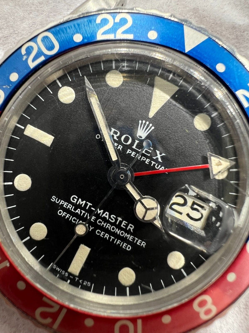 Vintage 1675 Rolex Pepsi GMT Master Long E Stainless Steel Jubilee All Original