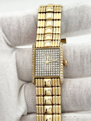 RARE Cartier Tank Louis Pave Diamond Dial & Bezel 18K Yellow Gold Box Papers