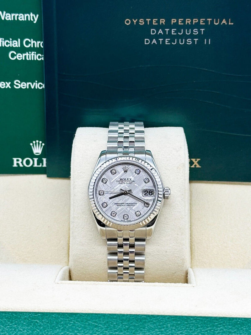 Rolex Datejust Midsize 31mm 178274 Meteorite Diamond Dial Steel 18K Gold Box