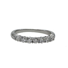 Tiffany & Co Forever Half Circle Diamonds  3 MM Platinum Band Ring Size 5.75