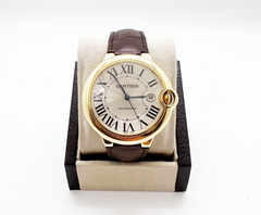 Cartier Ref 2998 Ballon Bleu 42mm 18K Yellow Gold Leather Band