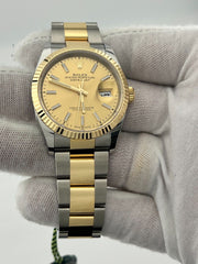 2024 Rolex Datejust 126233 36mm Champagne Dial 18K Yellow Gold Steel Box Paper