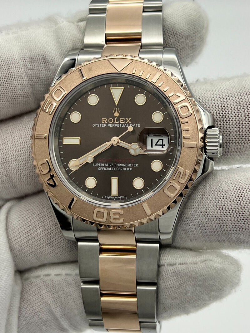 Rolex Yacht Master 116621 Chocolate Dial 18K Rose Gold Steel 40mm Box Paper 2018