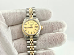 Rolex Date 6916 Champagne Dial 14K Yellow Gold Stainless Steel