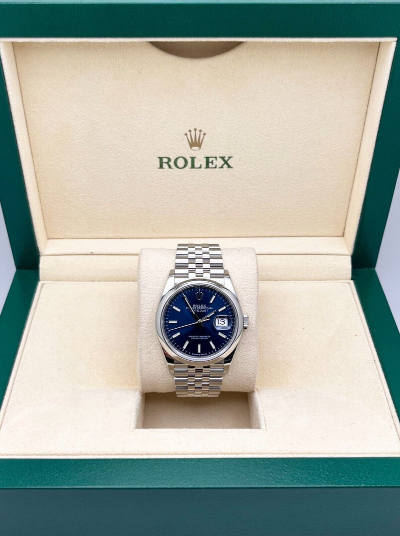 Rolex 126200 Datejust Jubilee 36mm Blue Dial Stainless Steel Box Paper 2021