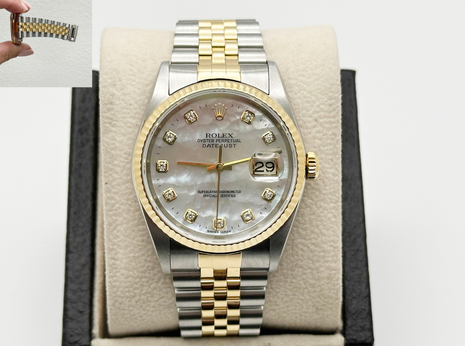 Rolex Datejust 16233 Factory Mother Of Pearl Diamond Dial