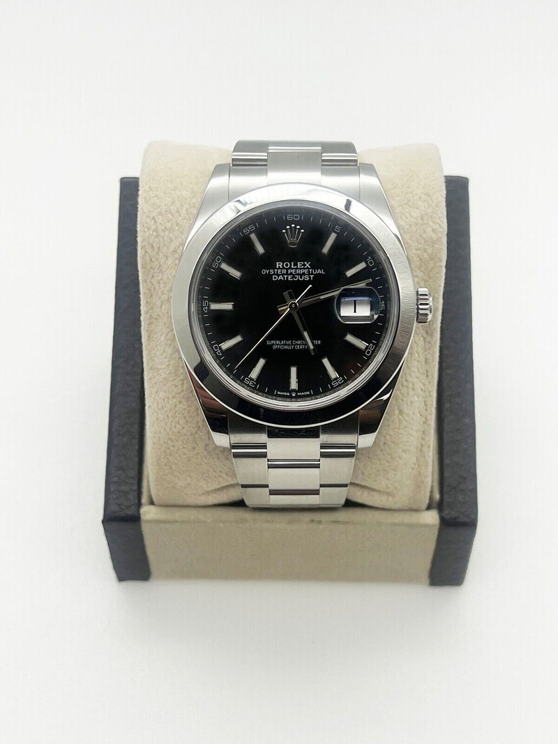 Rolex Datejust 41 126300 Black Dial Stainless Steel Box Paper