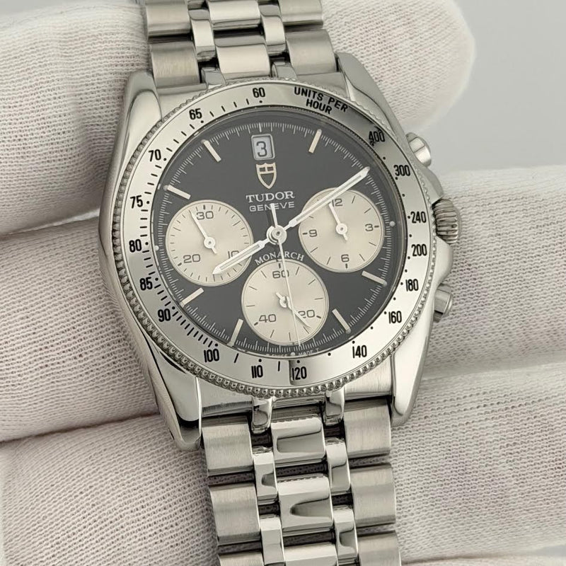Tudor Monarch 15900 36mm Reverse Panda Black White Dial Chronograph St