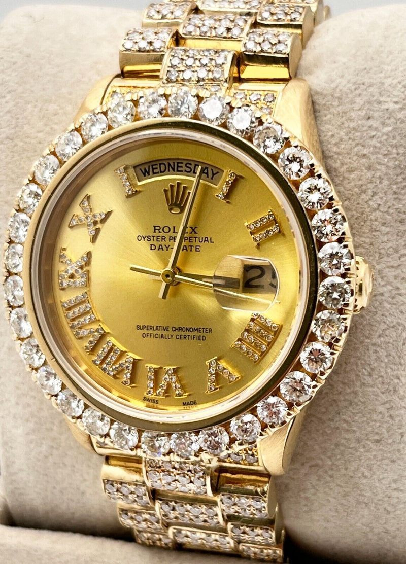 Rolex 18038 President Day Date Diamond Bracelet Bezel Dial 18K Yellow Gold 36mm