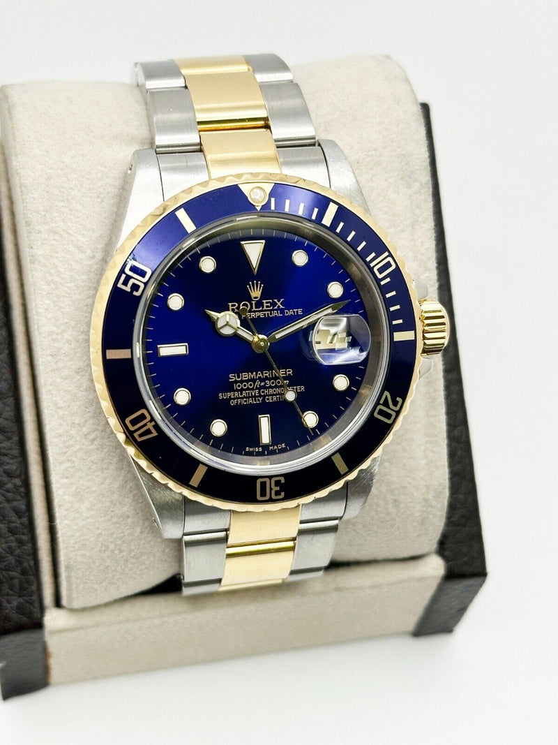 Rolex Submariner 16613 Blue Dial 18K Yellow Gold Stainless Steel