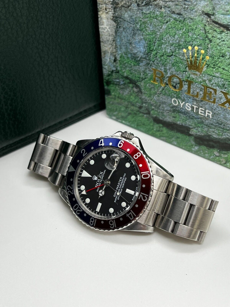 Vintage Rolex GMT Master 1675 Pepsi Red and Blue Stainless Steel 40mm