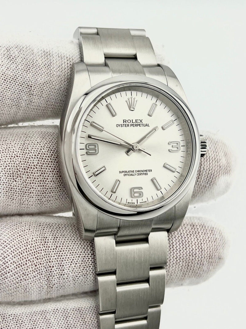 Rolex Oyster Perpetual 116000 36mm Silver Dial Stainless Steel Box Paper 2015