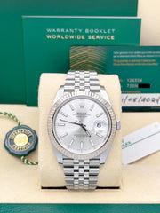 2024 Rolex Datejust 41 126334 Silver Dial Steel 18K Gold Box Paper Jubilee Band