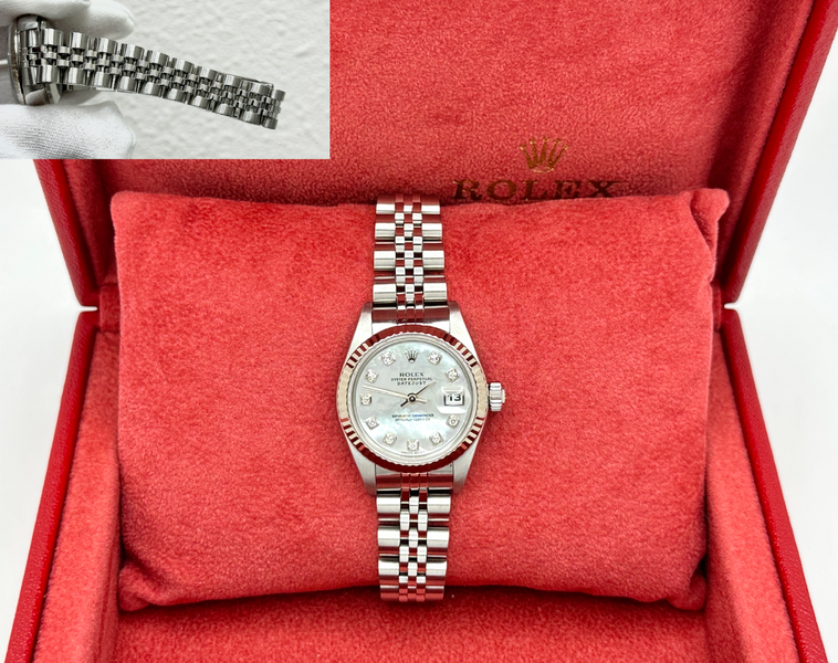 2004 Rolex Datejust Ladies 79174 Factory Mother of Pearl Diamond 18K G
