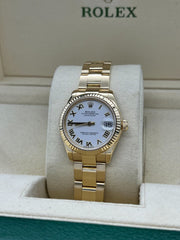 Rolex Datejust 18K Yellow Gold 278278 Midsize 31mm White Roman Dial Box Receipt