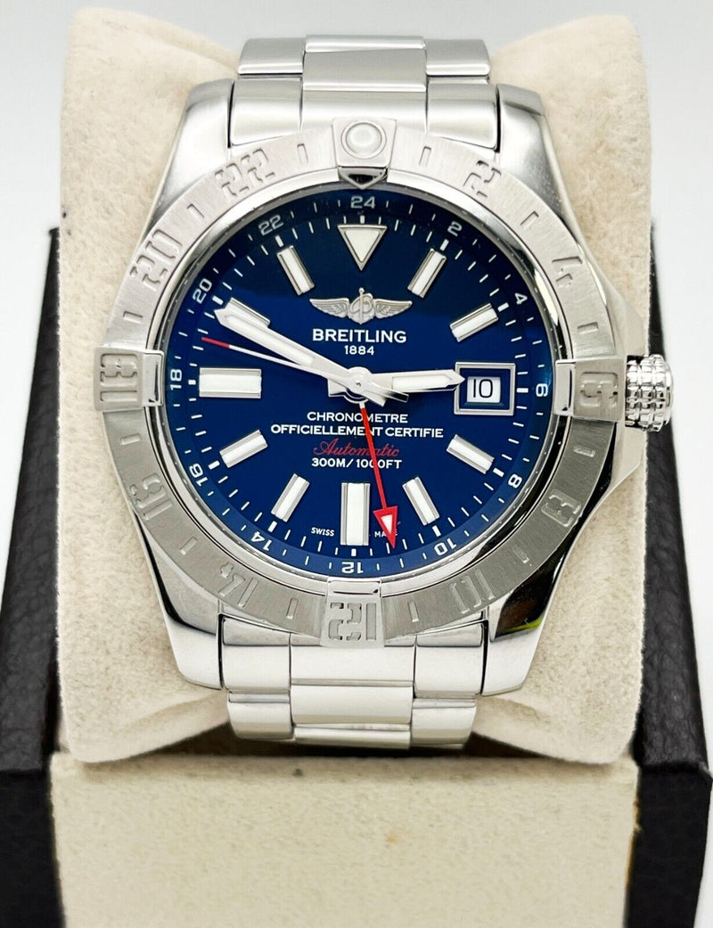 Breitling A32390 Avenger II GMT Blue Dial Stainless Steel Box Paper