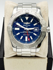 Breitling A32390 Avenger II GMT Blue Dial Stainless Steel Box Paper