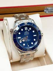 Omega 210.20.42.20.03.002 Seamaster Diver Blue 18K Rose Gold Steel Box Paper