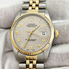 Rolex Datejust 16013 36mm Jubilee Arabic Dial 18K Yellow Gold Stainless Steel