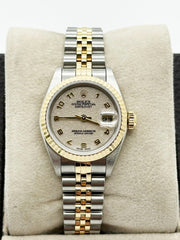 Rolex Ladies Datejust 79173 Ivory Jubilee Arabic Dial 18K Yellow Gold Box Paper