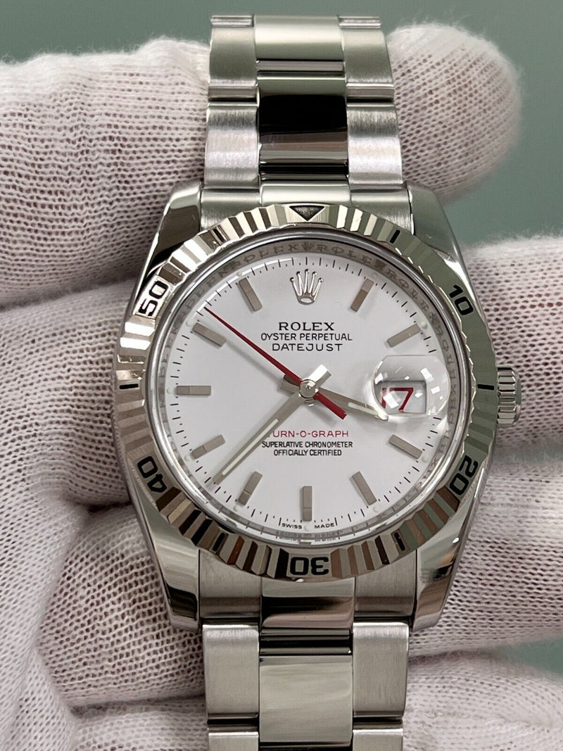 Rolex Datejust Turn O Graph 116264 White Dial Stainless Steel 36mm