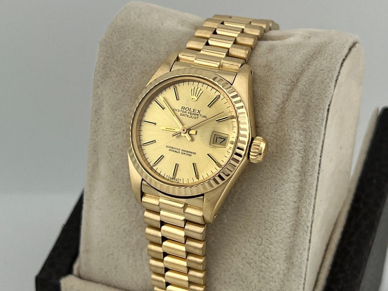 Rolex Ladies President Datejust 6917 Champagne Dial 18K Yellow Gold