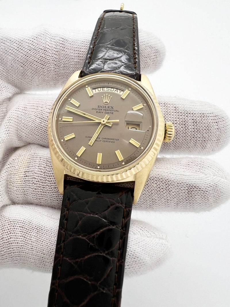 Rolex 1803 President Day Date Rare Bronze Wide Boy Dial 18K Yellow Gold