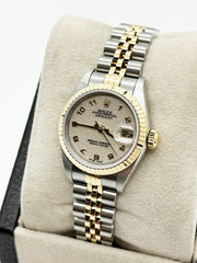 Rolex Ladies Datejust 79173 Ivory Jubilee Arabic Dial 18K Yellow Gold Box Paper