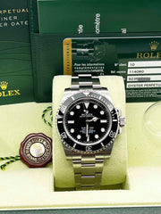 Rolex 114060 Submariner Black Ceramic Stainless Steel Box Paper 2013