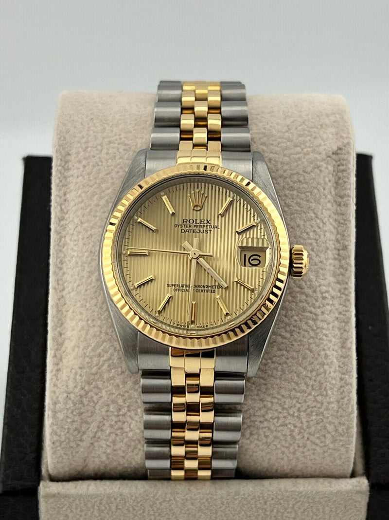 Rolex Midsize Datejust 68273 Tapestry 18K Yellow Gold Steel Jubilee 31mm