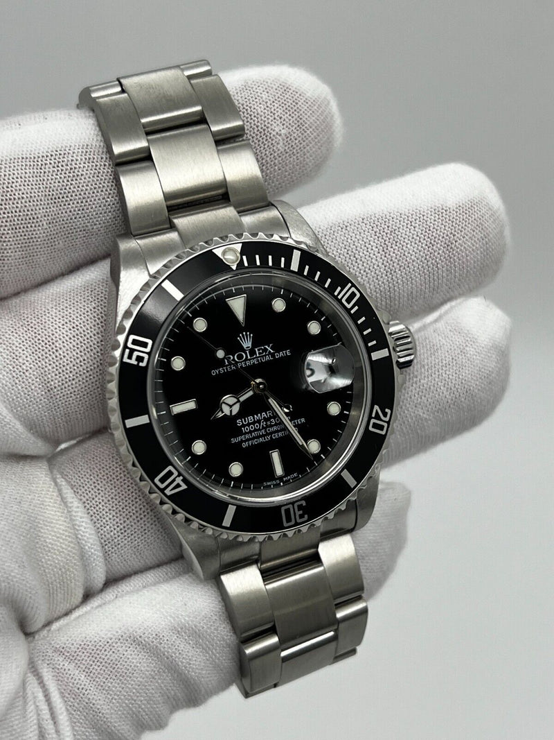 Rolex 16610 Submariner Date Black Stainless 2003 Box Papers