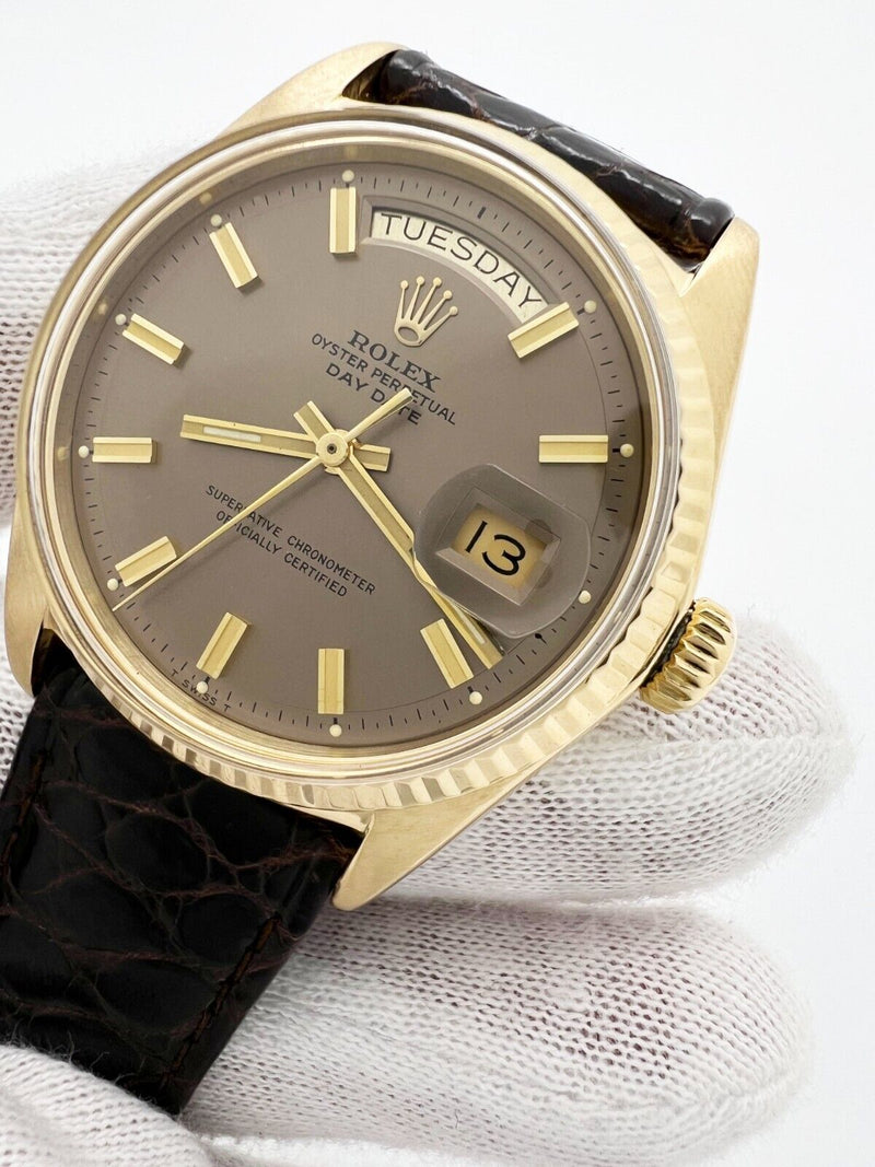 Rolex 1803 President Day Date Rare Bronze Wide Boy Dial 18K Yellow Gold